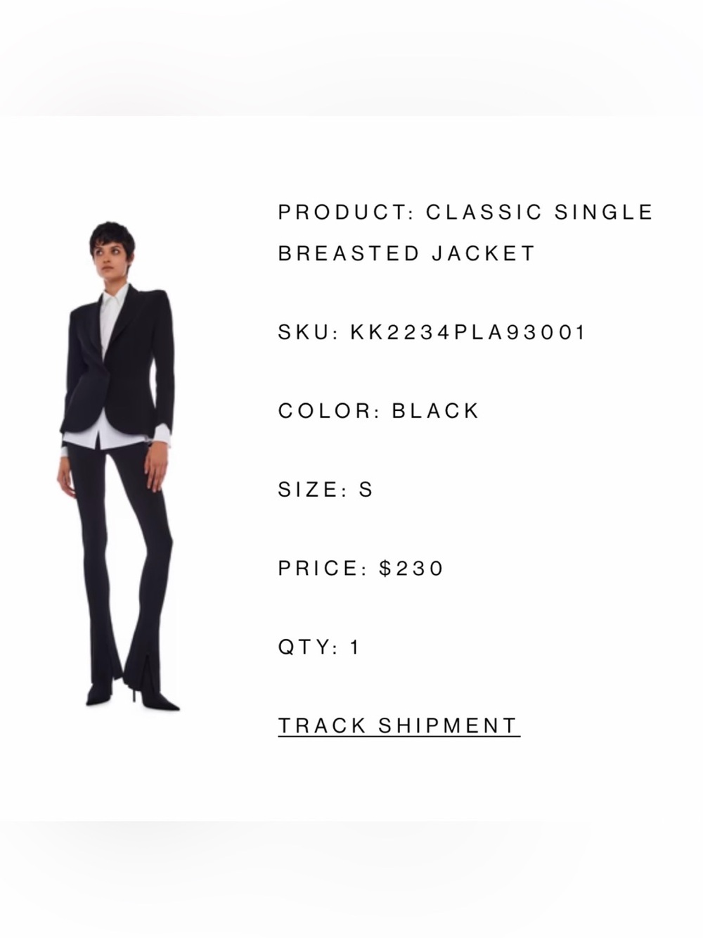Norma Kamali : CLASSIC SINGLE BREASTED JACKET
SKU: KK2234PLA93001 Black Small
